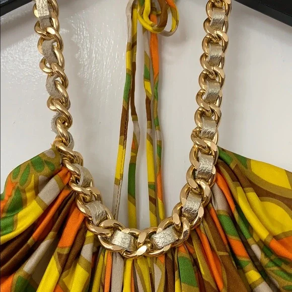 Sky 100% Silk Halter Top With Chain Detail - Picture 3 of 6